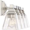 Mencino 28" Satin Nickel Clear Glass Bath Vanity Wall 4-Light Fixture view 3