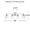 Mencino 28" Satin Nickel Clear Glass Bath Vanity Wall 4-Light Fixture view 4