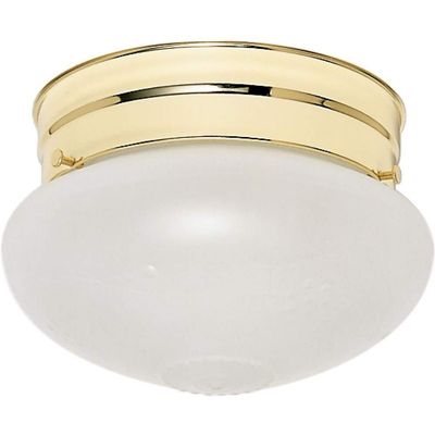 Nuvo 60/6030 One Light Flush Mount, Brass-Polished/Cast