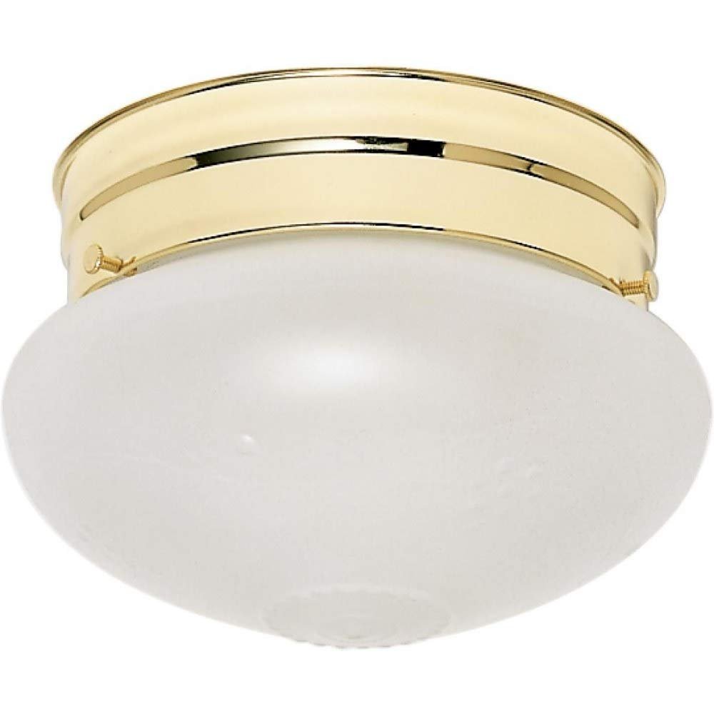 Nuvo 60/6030 One Light Flush Mount, Brass-Polished/Cast