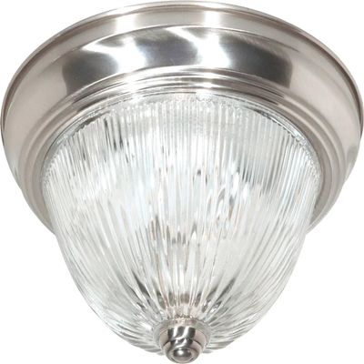 Nuvo 60/6024 Two Light Flush Mount, Pwt, Nckl, B/S, Slvr