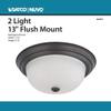 Nuvo 60/6024 Two Light Flush Mount, Pwt, Nckl, B/S, Slvr view 4