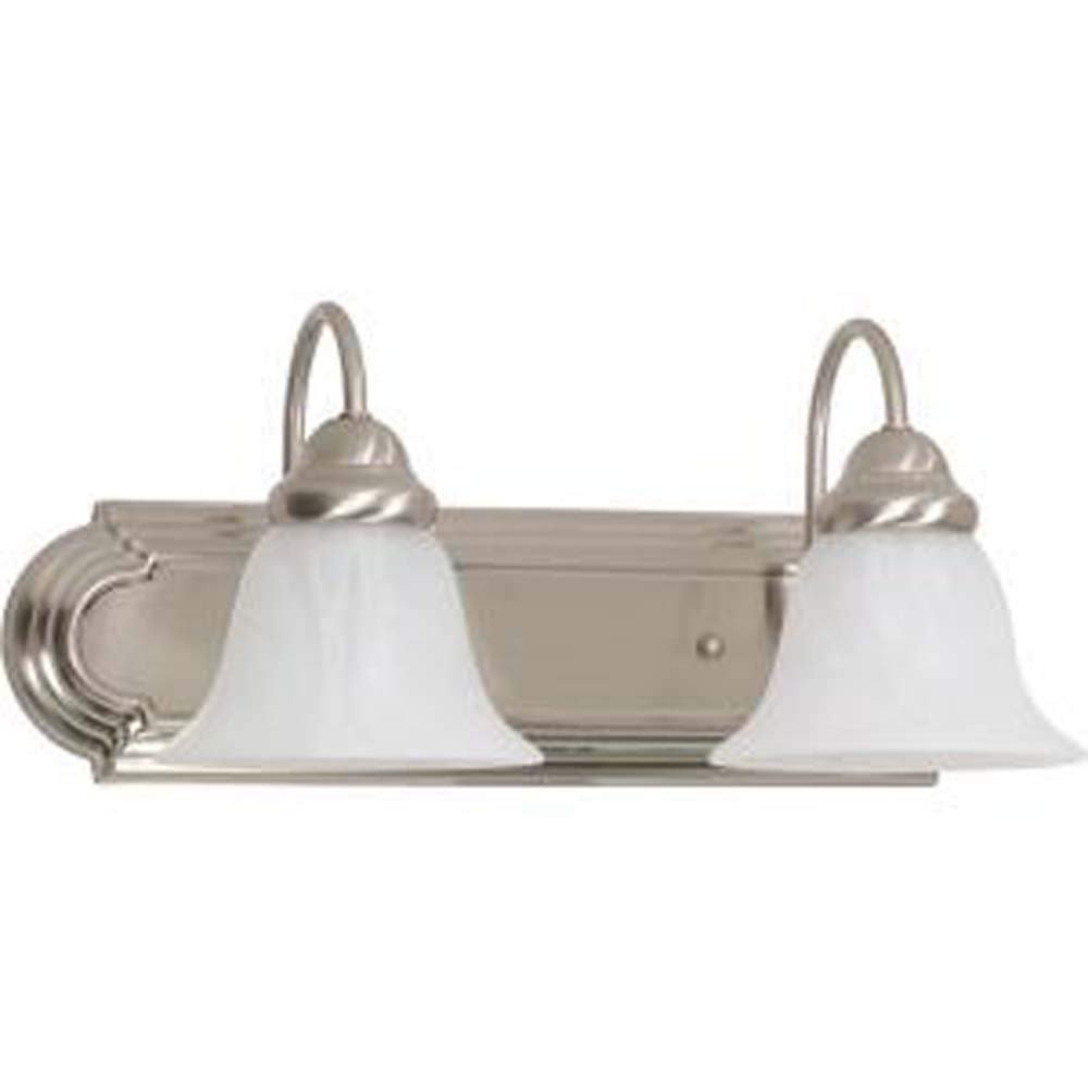 Nuvo 60/6074 Two Light Vanity, Pwt, Nckl, B/S, Slvr
