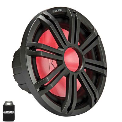 KICKER KM122 12 in Marine Subwoofer 2 Ohm LED Charcoal Grill