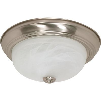 Nuvo 60/6001 Two Light Flush Mount, Pwt, Nckl, B/S, Slvr