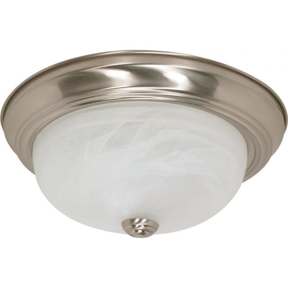 Nuvo 60/6001 Two Light Flush Mount, Pwt, Nckl, B/S, Slvr