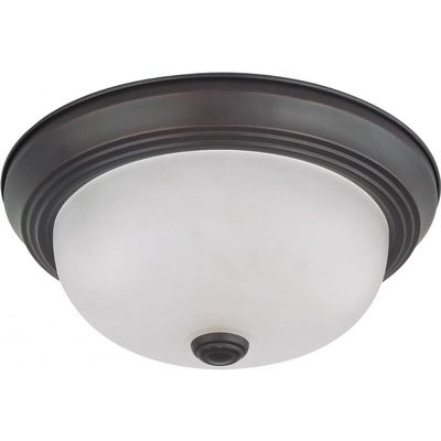 Nuvo 60/6010 Two Light Flush Mount, Bronze/Dark