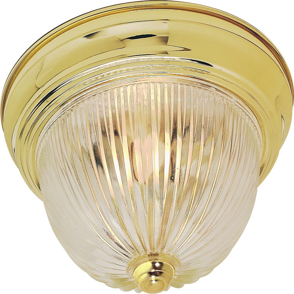 Nuvo 60/6015 Two Light Flush Mount, Brass-Polished/Cast