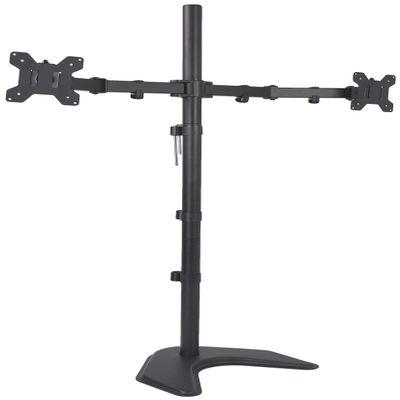 VIVO Dual 13 to 27 inch LED LCD Monitor Free-Standing Desk Stand, Holds 2 Screens, Heavy-Duty Fully Adjustable Arms with Max VESA 100x100mm, Extra Tall 40 inch Pole, Black, STAND-V012F