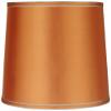 Sydnee Satin Orange Large Drum Lamp Shade 14" Top x 16" Bottom x 11" Slant x 11" High (Spider) Replacement with Harp and Finial - Springcrest view 1