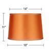 Sydnee Satin Orange Large Drum Lamp Shade 14" Top x 16" Bottom x 11" Slant x 11" High (Spider) Replacement with Harp and Finial - Springcrest view 4