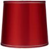 Sydnee Satin Red Large Drum Lamp Shade 14" Top x 16" Bottom x 11" Slant x 11" High (Spider) Replacement with Harp and Finial - Springcrest view 1