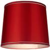 Sydnee Satin Red Large Drum Lamp Shade 14" Top x 16" Bottom x 11" Slant x 11" High (Spider) Replacement with Harp and Finial - Springcrest view 3