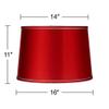 Sydnee Satin Red Large Drum Lamp Shade 14" Top x 16" Bottom x 11" Slant x 11" High (Spider) Replacement with Harp and Finial - Springcrest view 4