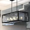 Catana 8L Crystal and Bronze Linear Chandelier Island Pendant Light Fixture view 2