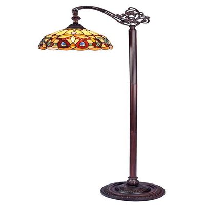 CHLOE Lighting Serenity Tiffany-Style 1 Light Reading Floor Lamp 11" Wide