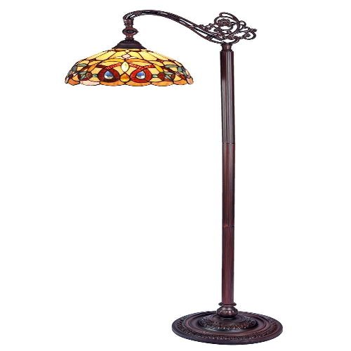 CHLOE Lighting Serenity Tiffany-Style 1 Light Reading Floor Lamp 11" Wide