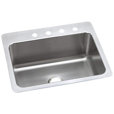 Elkay Lustertone Classic DLSR2722105 Single Bowl Dual Mount Stainless Steel Sink