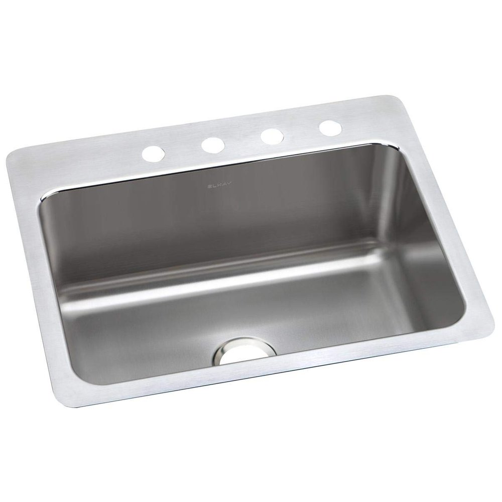 Elkay Lustertone Classic DLSR2722105 Single Bowl Dual Mount Stainless Steel Sink