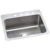 Elkay Lustertone Classic DLSR2722105 Single Bowl Dual Mount Stainless Steel Sink view 1