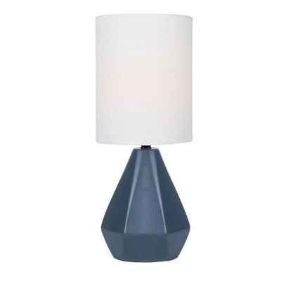 Lite Source Mini Table LAMP, Jet Black Ceramic/White Linen Shade, E27 A LS-23204JBLK
