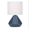 Lite Source Mini Table LAMP, Jet Black Ceramic/White Linen Shade, E27 A LS-23204JBLK view 3