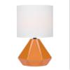 Lite Source Mini Table LAMP, Orange Ceramic/White Linen Shade, E27 A 60W LS-23204ORN view 1