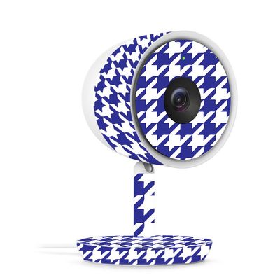 MightySkins Skin Compatible with Nest Cam IQ Indoor Security Camera - Blue Houndstooth | Protective, Durable, and Unique Vinyl wrap Cover | Easy to Apply, Remove, and Change Styles | Made in The USA