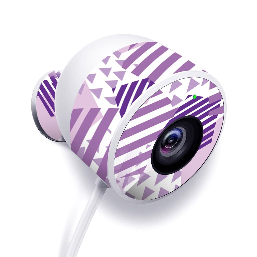 MightySkins Skin Compatible with Nest Cam Outdoor Security Camera - Purple Pentagon | Protective, Durable, and Unique Vinyl wrap Cover | Easy to Apply, Remove, and Change Styles | Made in The USA