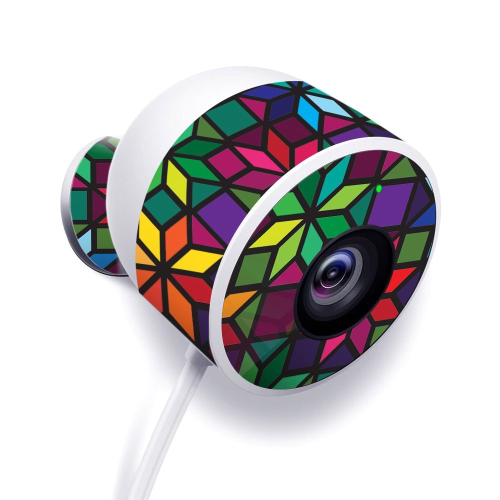 MightySkins Skin Compatible with Nest Cam Outdoor Security Camera - Stained Glass Window | Protective, Durable, and Unique Vinyl wrap Cover | Easy to Apply, Remove | Made in The USA