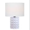 Lite Source Mini Table LAMP, White Ceramic/White Linen Shade, E27 A 60W LS-23202WHT view 2