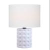 Lite Source Mini Table LAMP, White Ceramic/White Linen Shade, E27 A 60W LS-23202WHT view 3