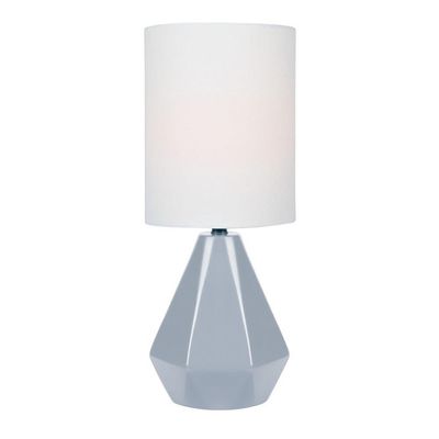 Lite Source Mini Table LAMP, Grey Ceramic/White Linen Shade, E27 A 60W LS-23204GREY