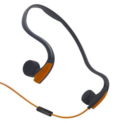 GZCRDZ Bone Conduction Headphones with Microphone Stereo Open-Ear Sport Headphone with Noise Reduction Microphone (Orange)