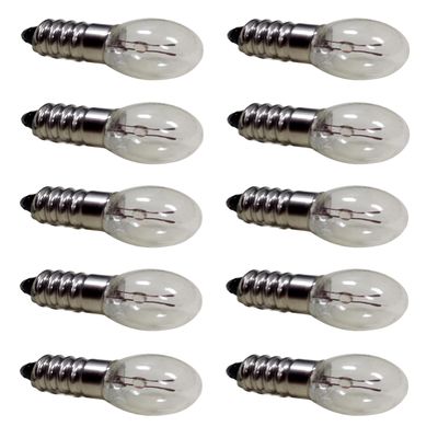 Sci-Supply Pack of 10 E10 Miniature Screw Base Light Bulbs, 6.3V / 0.5A, 6 Volt Miniature Lamp