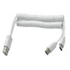 Seadream Coiled Type-C USB C Cable,Coiled Dual USB C to USB 2.0 A Male Y Splitter Charger Cable for Car Galaxy S9 S8, Note 8 7, C9 C7 Pro and Other Type-C Devices,Stretched to 3 Feet (White) view 2