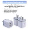 USB Wall Charger,Charging Adapter 2.1A Dual Port Charging Block Plug Head view 3
