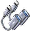 JSAUX USB C to USB 3.0 Adapter [2 Pack], USB C Male to USB Female OTG Cable Adapter Compatible with MacBook Pro/Air, iPhone 17 Pro Max/iPhone Air/17e/16e/16/15 Series, Samsung Galaxy S25/S24/S23 view 1