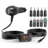Powseed 34W 3V 4.5V 5V 6V 7.5V 9V 12V DC Car Charger with 10 Tips and USB view 1