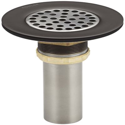 KOHLER Brass Sink Strainer with Tailpiece for 3-1/2" to 4" Outlet, Oil-Rubbed Bronze