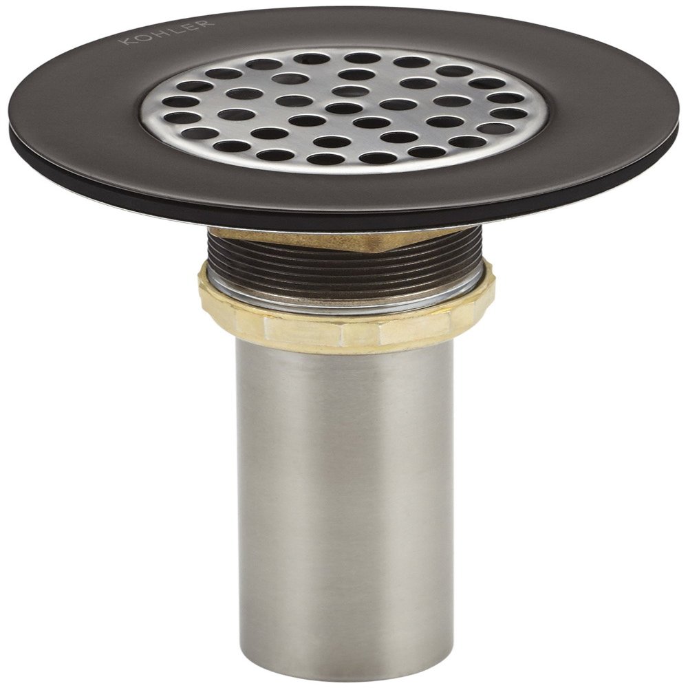 KOHLER Brass Sink Strainer with Tailpiece for 3-1/2" to 4" Outlet, Oil-Rubbed Bronze