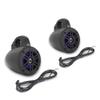 Pyle Waterproof Marine Wakeboard Tower Speakers - 4 Inch Dual Subwoofer Speaker Set w/LED Lights & Bluetooth for Wireless Music Streaming - Boat Audio System w/Mounting Clamps PLMRLEWB47BB view 1