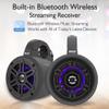 Pyle Waterproof Marine Wakeboard Tower Speakers - 4 Inch Dual Subwoofer Speaker Set w/LED Lights & Bluetooth for Wireless Music Streaming - Boat Audio System w/Mounting Clamps PLMRLEWB47BB view 4