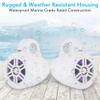 Pyle Waterproof Marine Wakeboard Tower Speakers - 4in Dual Subwoofer Speaker Set w/LED Lights & Bluetooth for Wireless Music Streaming - Boat Audio System w/Mounting Clamps PLMRLEWB47WB (White) view 3