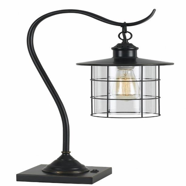 Cal Lighting 60W Silverton Desk Lamp (Edison Bulb Included), Dark Bronze, BO-2668DK-DB