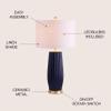 JONATHAN Y Roman Table Lamp 28.5" Modern Ceramic for Living Room, Navy view 3