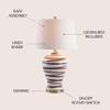 JONATHAN Y Joelie Ceramic Table Lamp Modern Coastal 29", Brown/White view 4