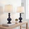 JONATHAN Y Genie 28.5" Glass Table Lamp, Navy, Set of 2 view 2