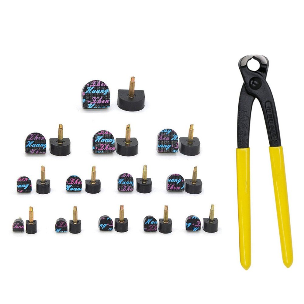 13 Pair Stiletto Tip Replacement Kit High Heel Dowel Pliers Set Includes 13 Pairs Tip Taps in Different Sizes and a Stiletto Pliers-3.0mm Core Black Tips