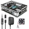 Miuzei Raspberry Pi 3 B+ Case with Fan Cooling Pi 3B Case with 3 Pcs Heat-Sinks 5V 3A Power Supply for Raspberry Pi 3 B+ (B Plus) 3B (No Raspberry Pi Board) view 1